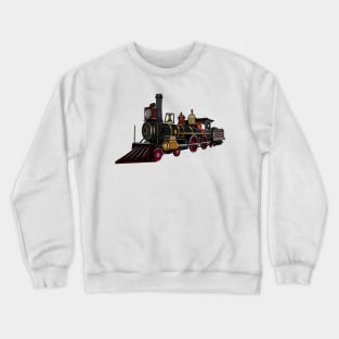 Steam locomotive cartoon illustration Crewneck Sweatshirt